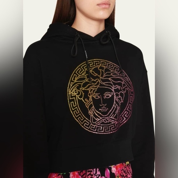 Versace hooded sweatshirt with rainbow bejeweled Medusa logo 2024 collection NWT - Picture 1 of 13